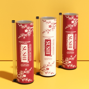 Tube en papier rond avec logo personnalisé pour l'emballage de sushis à emporter, écologique - Product Image 2