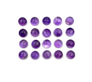 Natural Amethyst Round Cabochon Loose Gemstone Lot 4-<b>10</b> MM 100 CT Amethyst Gemstone For Jewelry Making - Product Image 3