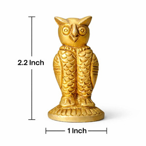 Figurine d'hibou en laiton texturé SHUBHAM, artisanat en métal, statue d'hibou sculptée, décoration de bureau pour étagère - Product Image 2