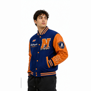 Chaqueta Varsity para Hombre, Estilo Letterman, Cuello Alto, 100% Lana, Personalizable, Superventas - Product Image 1