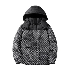 Free Custom Logo Unisex Winter Warm <b>Waterproof</b> Windproof Quilted Stand Collar Front Logo <b>Hooded</b> <b>Puffer</b> <b>Jacket</b> 2026 - Product Image 1