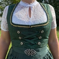 Robe Dirndl pour femme style bavarois, rouge unie, jacquard, mi-longue, coupe trapèze, boutonnée sur le devant, taille naturelle, écologique, respirante, droite