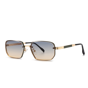 LMAMBA 2A607 2024 Trendy Vintage Shades High Quality Designer Custom Logo Metal Frames Square <b>Sunglasses</b> Women Men - Product Image 2