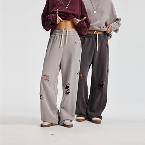 Pantalon décontracté pour homme, nouvelle collection printemps-automne, style sport et loisirs, motif fleur de neige, taille élastique, coupe droite, style hip-hop - Product Image 4