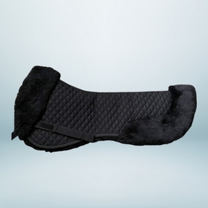 Demi tapis de selle confortable pour l'équitation mousse d'équitation absorbant les chocs en fausse fourrure anglaise - Product Image 1