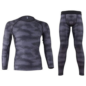 Vêtements de sport pour hommes, ensemble de compression personnalisé, matière Spandex/Polyester, ensemble de compression pour hommes - Product Image 1