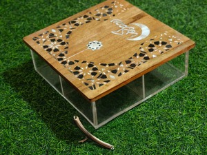 CrescentGrain Pearl Box Premium Handmade Wood, MOP Inlay & <b>Acrylic</b> Candy Organizer for Ramadan 2027, Eid & Luxury Interiors - Product Image 3