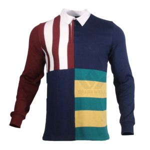 เสื้อโปโลรักบี้ผู้ชายสีสันตัดกัน แขนยาว พิมพ์ลายแบบซับลิเมชั่น ระบายอากาศได้ดี ปกคอพับ ทรงปกติ สำหรับผู้ใหญ่ เล่นกีฬา - Product Image 6