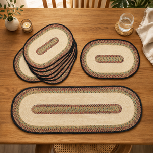 Handmade Braided Jute Dining Mat <b>Set</b> Multi-Color Oval <b>Table</b> <b>Runner</b> Oval <b>Placemats</b> Eco-Friendly Home Decor Wholesale - Product Image 5