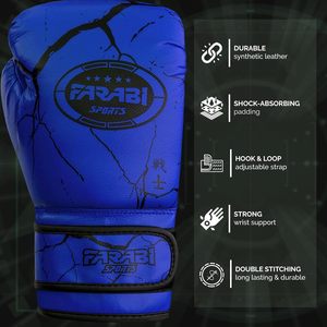 ถุงมือชกมวย Farabi Sports ขายส่ง ถุงมือฝึกซ้อมศิลปะการต่อสู้ MMA มวยไทย แบบติดตีนตุ๊กแก หนัง PU ผลิตตามสั่ง - Product Image 3
