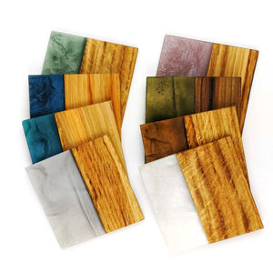 Posavasos Cuadrados de Madera de Olivo con Borde de Resina Epoxi, Posavasos de Madera de Olivo - Product Image 6