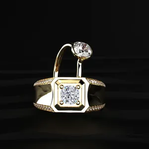New Fashion Lab Grown Round Shape Yellow Gold Luxury Engagement <b>Rings</b> for Men and Women Buy Direct From <b>Indian</b> Supplier - Product Image 3