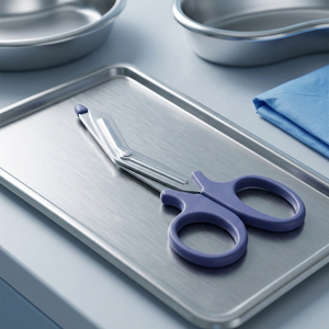 Ciseaux universels pour paramédicaux, 14 cm, extrémité de sonde, manche bleu royal, acier inoxydable, ciseaux d'urgence pour traumatismes - Product Image 2