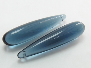 Perles en verre de quartz bleu de Londres de 35 mm, forme goutte allongée, paire assortie, pour la fabrication de boucles d'oreilles DIY, matériel de fabrication de bijoux en gros - Product Image 4