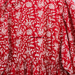 Belle robe en coton à motifs floraux, imprimée à la main, pour un usage décontracté. - Product Image 6