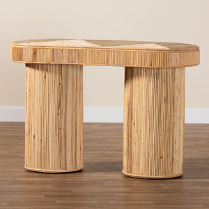 Table console bohème moderne en rotin naturel Mobilier élégant fait main - Product Image 1