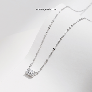 925 Sterling Silver Zircon <b>Pendant</b> Necklace for Women Silver Plated Cable Chain Simple Classic Style Solid Color - Product Image 5