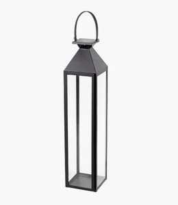 Small Black Stainless Steel Handmade Eco-Friendly Heat Resistant Vintage Hanging Square Glass <b>Hurricane</b> Candle <b>Lantern</b> Holder - Product Image 4