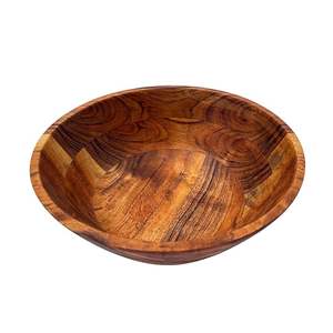 Bol en bois d'acacia artisanal 8 x 3,5 pouces, bol à salade en bois naturel pour servir des aliments, des fruits et des collations, bol de cuisine et de salle à manger - Product Image 2