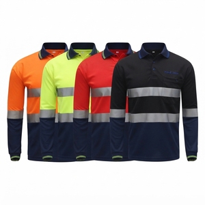 Custom Logo <b>Black</b> Polyester Quick Dry Security Workwear Reflector <b>T</b>-<b>Shirt</b> Reflective Safety Work Construction <b>Polo</b> <b>Shirt</b> - Product Image 5