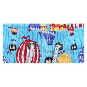Men's Blue Geometric Print Breathable Quick Dry Polyester Casual Beach Shorts Mid Waist Drawstring Swim Trunks - Product Image 4