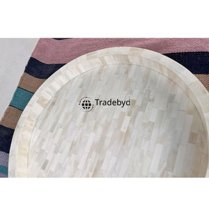 Bandeja Decorativa Móvil Hecha a Mano con Incrustaciones de Hueso de Primera Calidad Moderna Tradebyd - Product Image 6