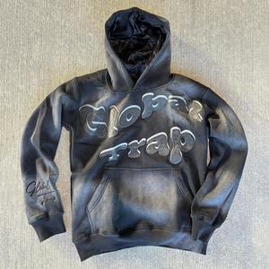Sweat-shirt à capuche unisexe surdimensionné style streetwear marron rose imprimé avec poche avant pour l'automne - Product Image 2