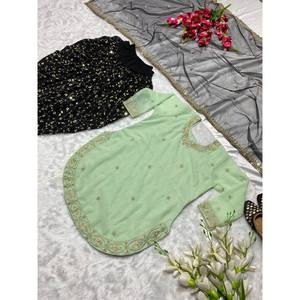 Haut de fête de créateur, taille XL, dhoti salwar et dupatta, look élégant - Product Image 6