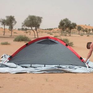<b>Hot</b> Selling Outdoor Waterproof <b>Red</b> Double 5-6 Person 4 Season Windproof Family Dome Camping Tent Desert All-Weather Relief Tent - Product Image 3