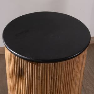 Vandana Crystal Frame Two-tone fluted <b>stool</b> in acacia <b>wood</b> with an oiled finish, Boogie style, <b>vintage</b> style - Product Image 2