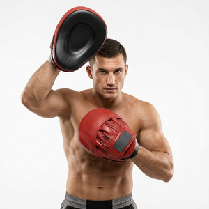 Guantes de Boxeo Personalizados de Color Liso, Almohadillas Curvas para Entrenamiento de Artes Marciales, Fitness, de Cuero PU Duradero - Product Image 3