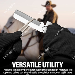 มีดคาวบอยพรีเมียม สแตนเลสสตีล ฟูลแทง - มีดล่าสัตว์สไตล์ตะวันตก พร้อมปลอกหนังแกะสลัก ขายส่ง - Product Image 5