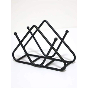Porte-serviettes moderne en métal noir |   Distributeur de mouchoirs en papier triangulaire en fer minimaliste pour restaurant, cuisine, table, hôtel, décoration - Product Image 3