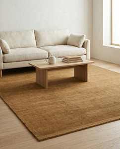 Scandinavian Wool Handmade <b>Thick</b> Area Rug Solid Color Rectangle Medium Pile Flat Weave Non-Slip Living Room Rug - Product Image 4