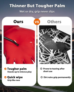ถุงมือรับบอลอเมริกันฟุตบอล Pro Grip คุณภาพสูง ฝ่ามือเหนียวแน่น สีและโลโก้ปรับแต่งได้ น้ำหนักเบา - Product Image 4
