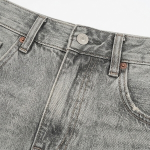 Shorts Bermuda en jean coupe bootcut vintage unisexe personnalisables pour votre marque, taille mi-haute, boutonnés sur le devant, en tissu à séchage rapide, pour l'été, vente en gros, taille moyenne - Product Image 5