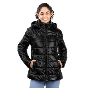 Vestes d'hiver longues pour femmes en nylon avec rembourrage en coton, vestes matelassées imprimées pour femmes, vente en gros - Product Image 1
