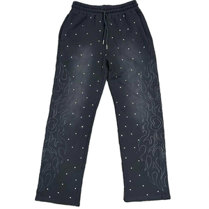 Pantalon pour femme de qualité supérieure, sur mesure, 100% coton, avec strass, style devant plat, pour l'hiver et les activités de plein air, designs OEM - Product Image 6