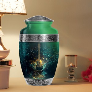 โกศใส่เถ้ากระดูกสำหรับผู้ใหญ่ รูปทรงกีตาร์ เป็นมิตรกับสิ่งแวดล้อม ดีไซน์ปรับแต่งได้ ความจุ 220 คิวบิกอินช์ สำหรับผู้ชายและผู้หญิง - Product Image 2