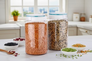 Food Storage Container Plastic Cylinder Airtight Clip-on Lid Freshness Preservation Kitchen Use Minimalist Design - Product Image 2