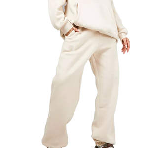 Survêtement d'hiver grande taille pour femmes, 100% coton, pantalon de survêtement à capuche, motif uni, imprimé personnalisé, OEM, ensembles de survêtements pour filles - Product Image 3