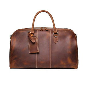 Luxury Leather Travel Weekender Duffel Bag with Shoe Compartment Overnight Gym Sports <b>Luggage</b> Bags at Best Price - Product Image 1