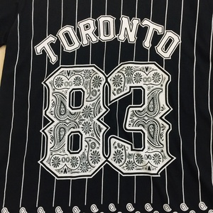 Cotton Polyester All Over Stripe Print Full Body Print with <b>White</b> Rubber Screen Printed Short Sleeve O Neck Cheap Men's T Shirts - Product Image 2