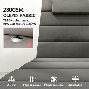 Confezione da 2 cuscini per chaise longue da esterno UPF50+ Olefin 80x26 Grigio scuro - Product Image 4