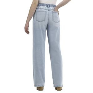 Latest Design Women's Plus Size Regular Fit Summer Washed Flat Front Casual Straight Fashionable <b>Soft</b> <b>Denim</b> <b>Jeans</b> - Product Image 6