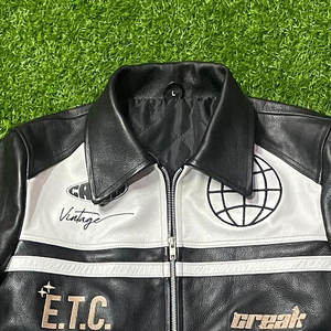 Vestes en cuir véritable pour hommes, style motard, taille personnalisée, impression numérique, style streetwear, vente chaude - Product Image 3