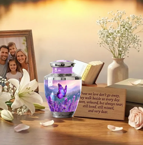 Blue Floral Aluminum Cremation Urn <b>Keepsake</b> Casket <b>for</b> Adult <b>Ashes</b> Custom Commemoration Memorial Decoration - Product Image 5
