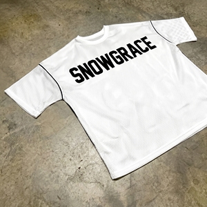 Snowgrace Mesh T-<b>Shirt</b> Men's Oversized Short Sleeve Breathable Casual O-Neck White Letter Print Style - Product Image 2