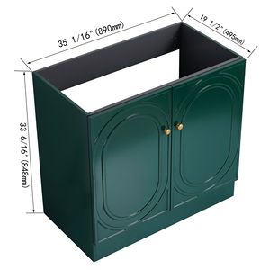 Mobile bagno freestanding da 36 pollici con 2 ante ammortizzate, senza lavabo (confezione KD) - Product Image 5