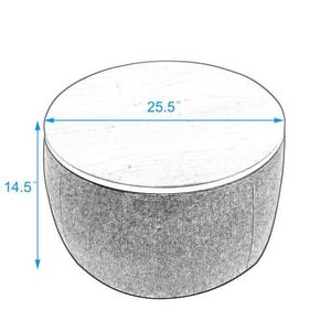 2 in 1 Function Round <b>Storage</b> Ottoman Dark Grey <b>Stool</b> & End Table - Product Image 6